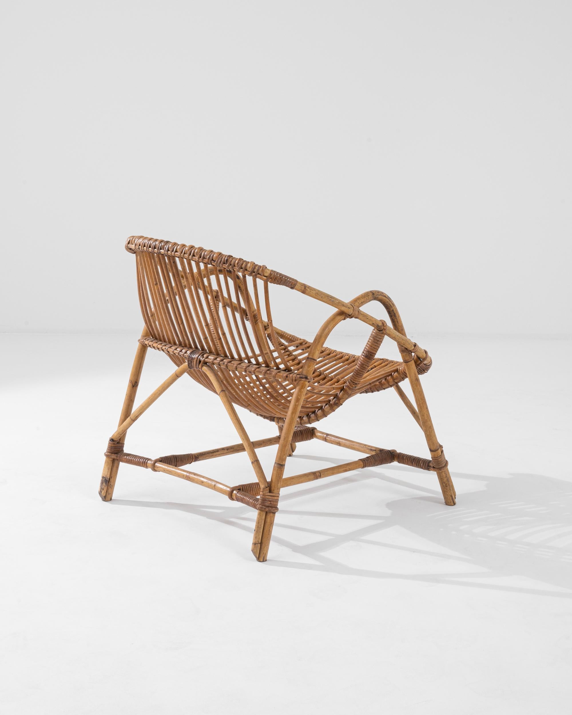 Bamboo 1960s French Rattan Armchair