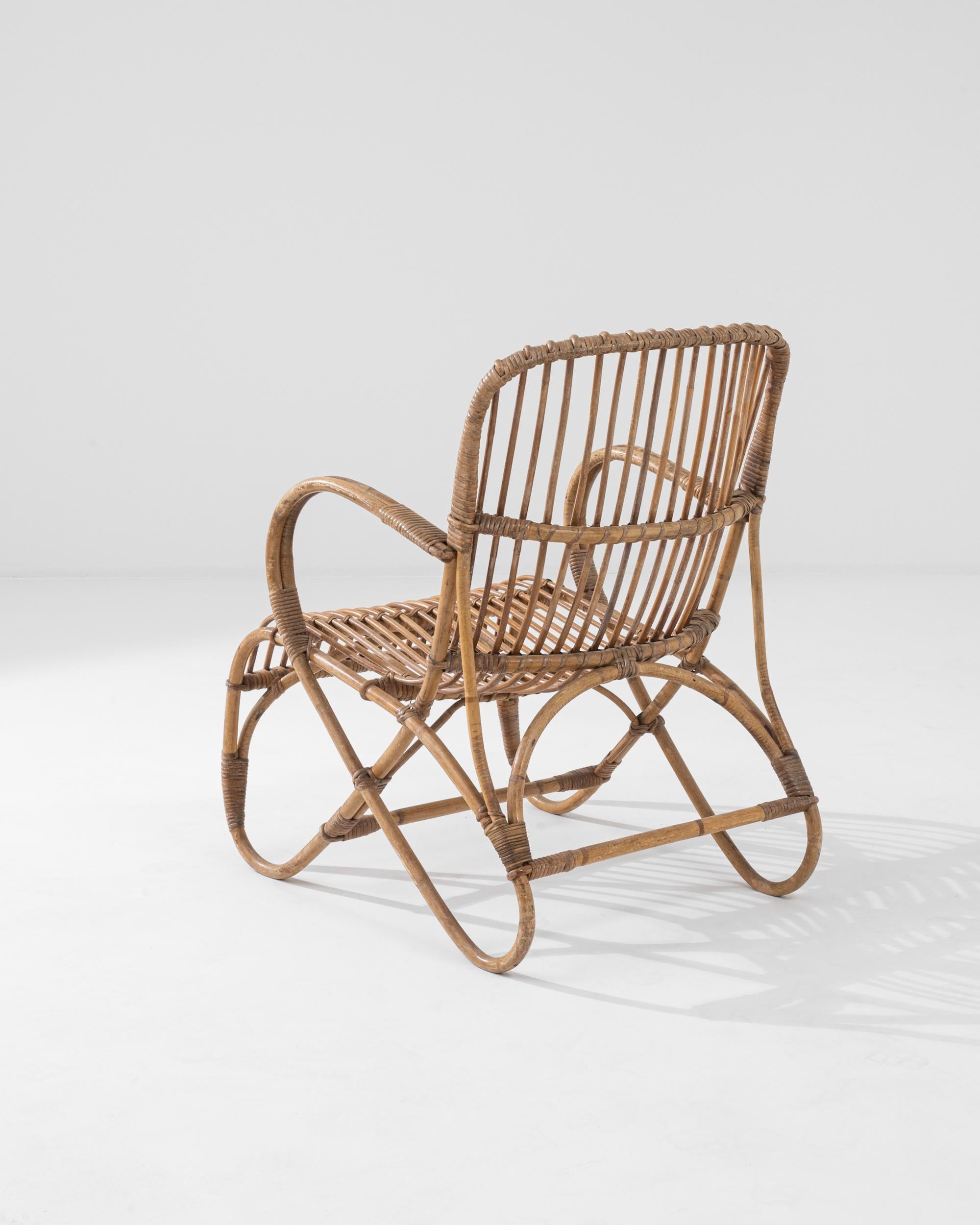 1960s French Rattan Armchair For Sale 2
