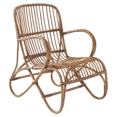Vintage 1960s French Rattan Armchair