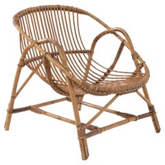 1960s French Rattan Armchair