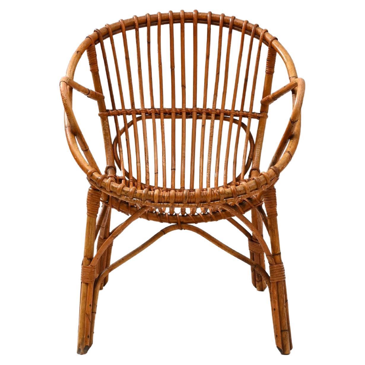 1960s French Rattan Armchair