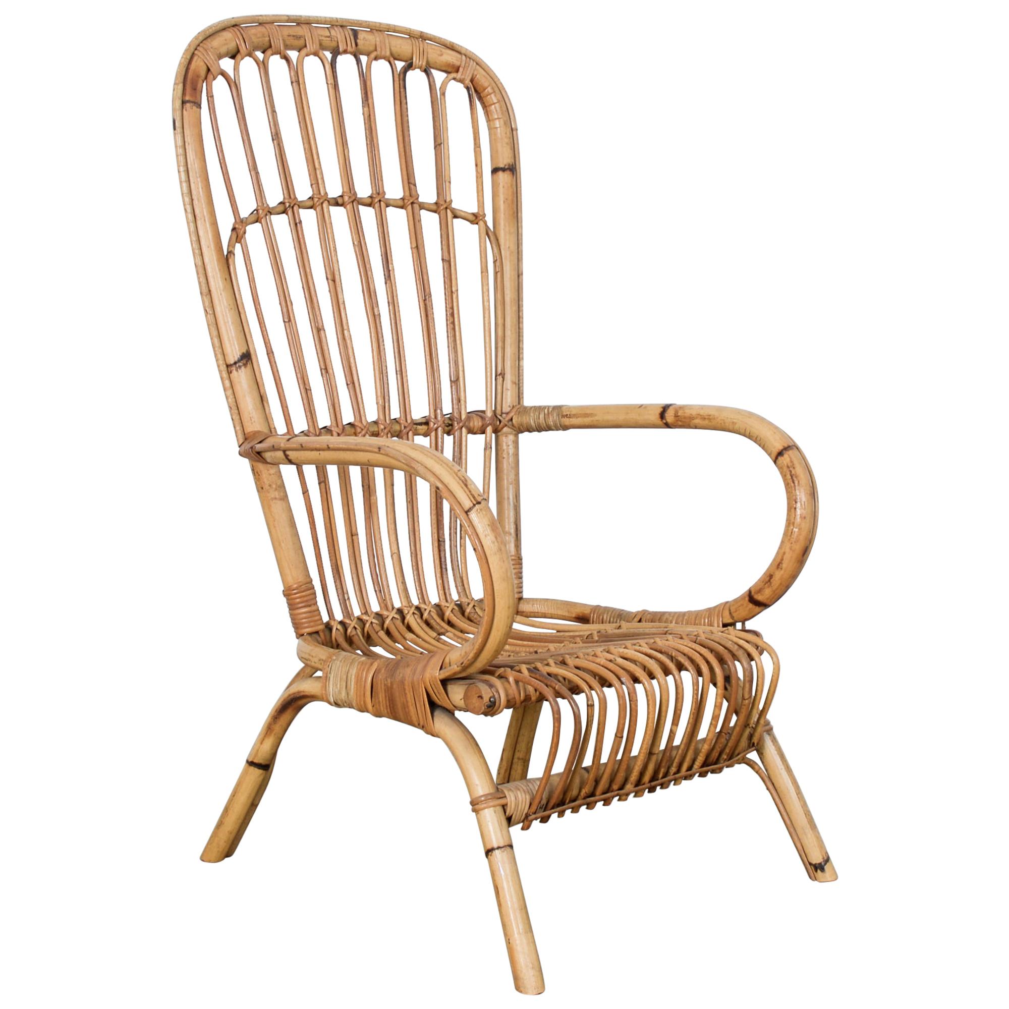 1960s French Rattan Chair