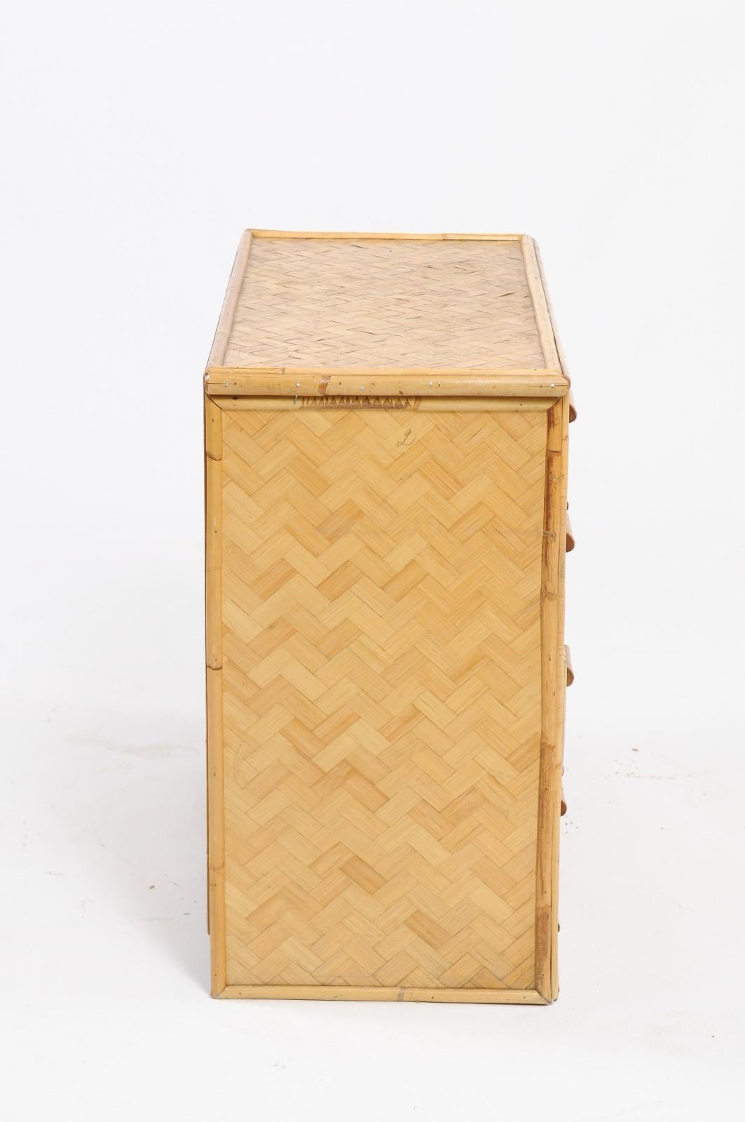 1960s French Rattan Commode 3