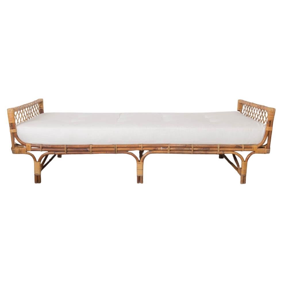 1960s French Rattan Daybed