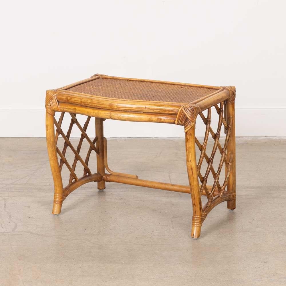 1960s French Rattan Nesting Tables, Set of 3 For Sale 4