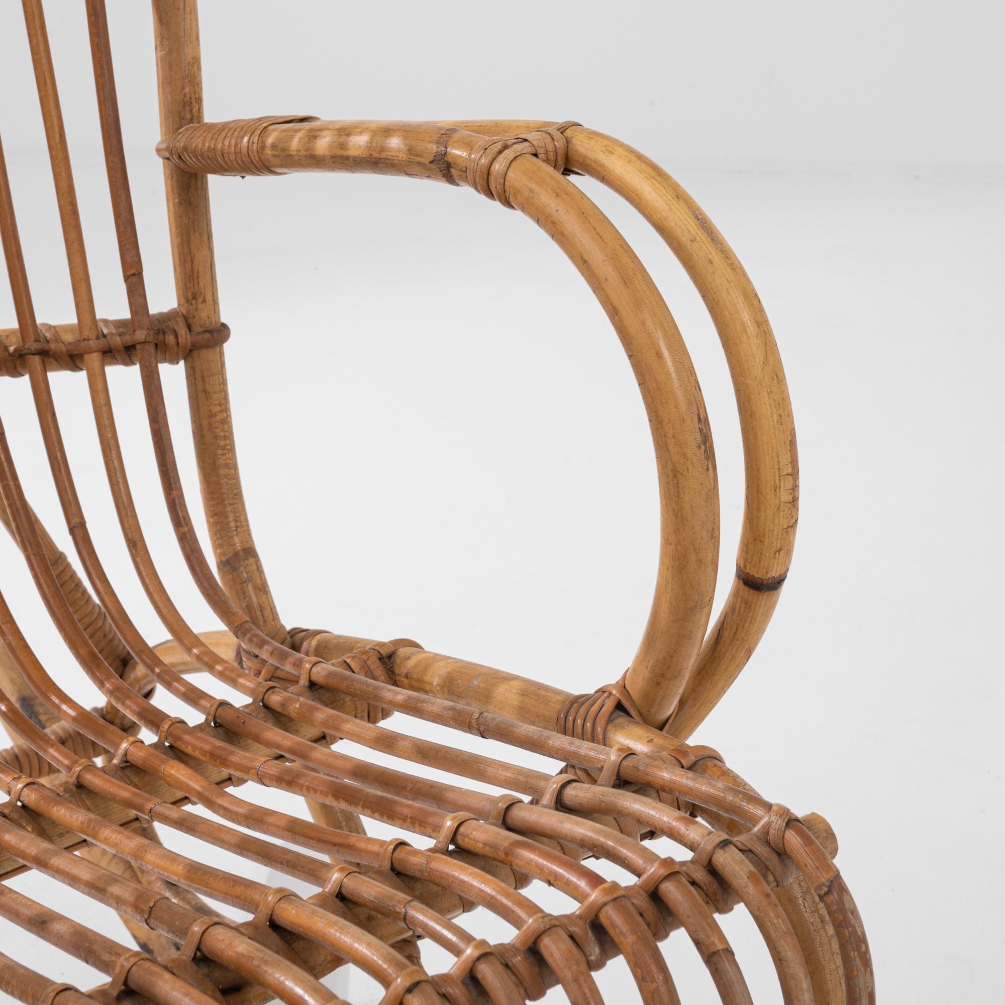 1960s French Rattan Rocking Chair 5