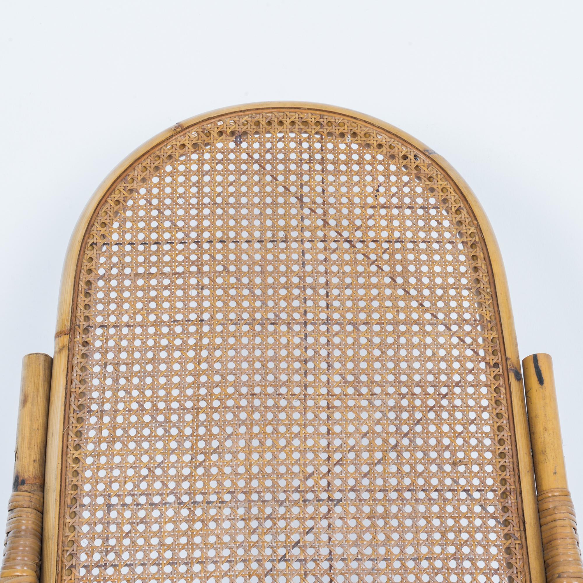 1960s French Rattan Rocking Chair In Good Condition In High Point, NC
