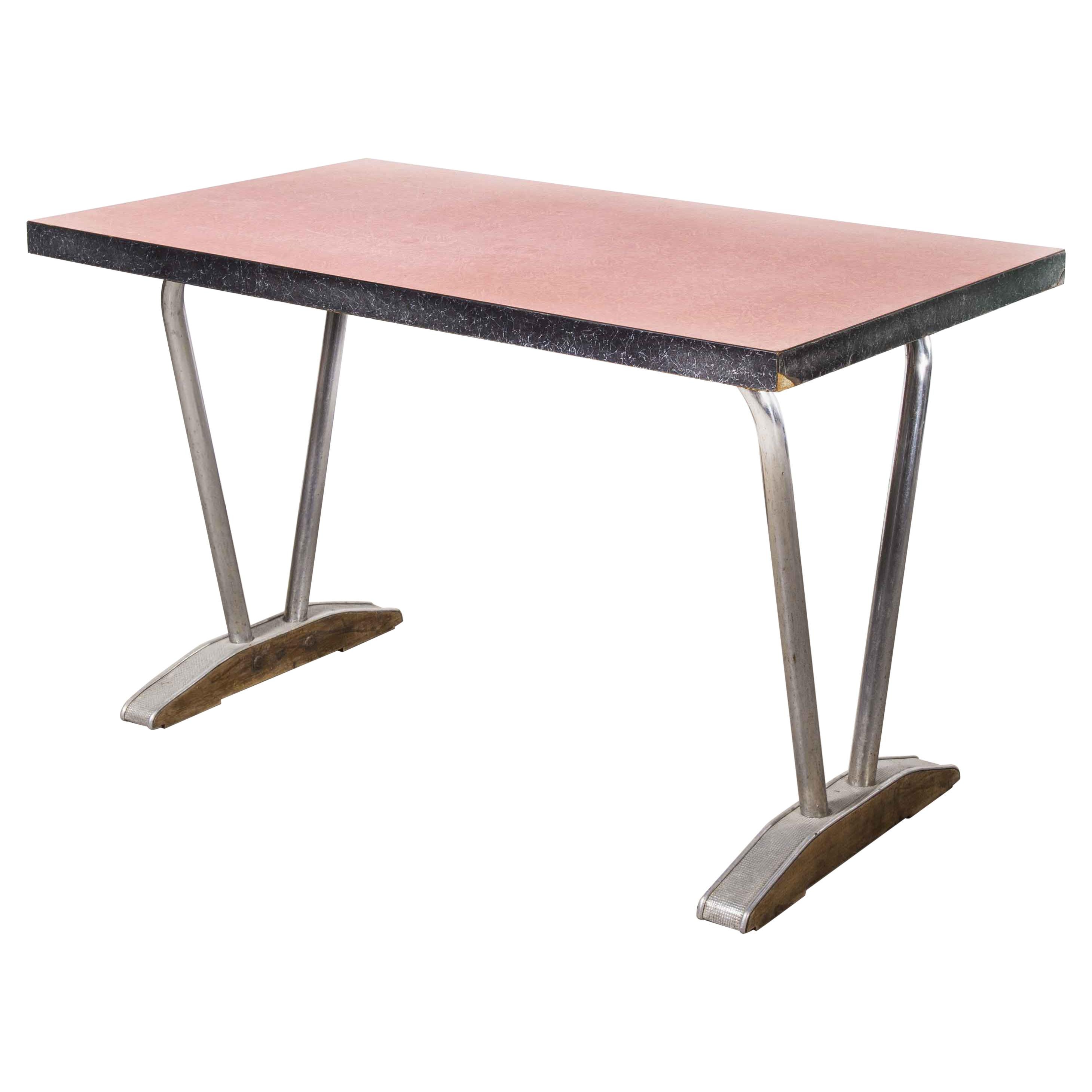 1960’s French Red Laminate Dining Table with Aluminium Base, 'Model 780.2'