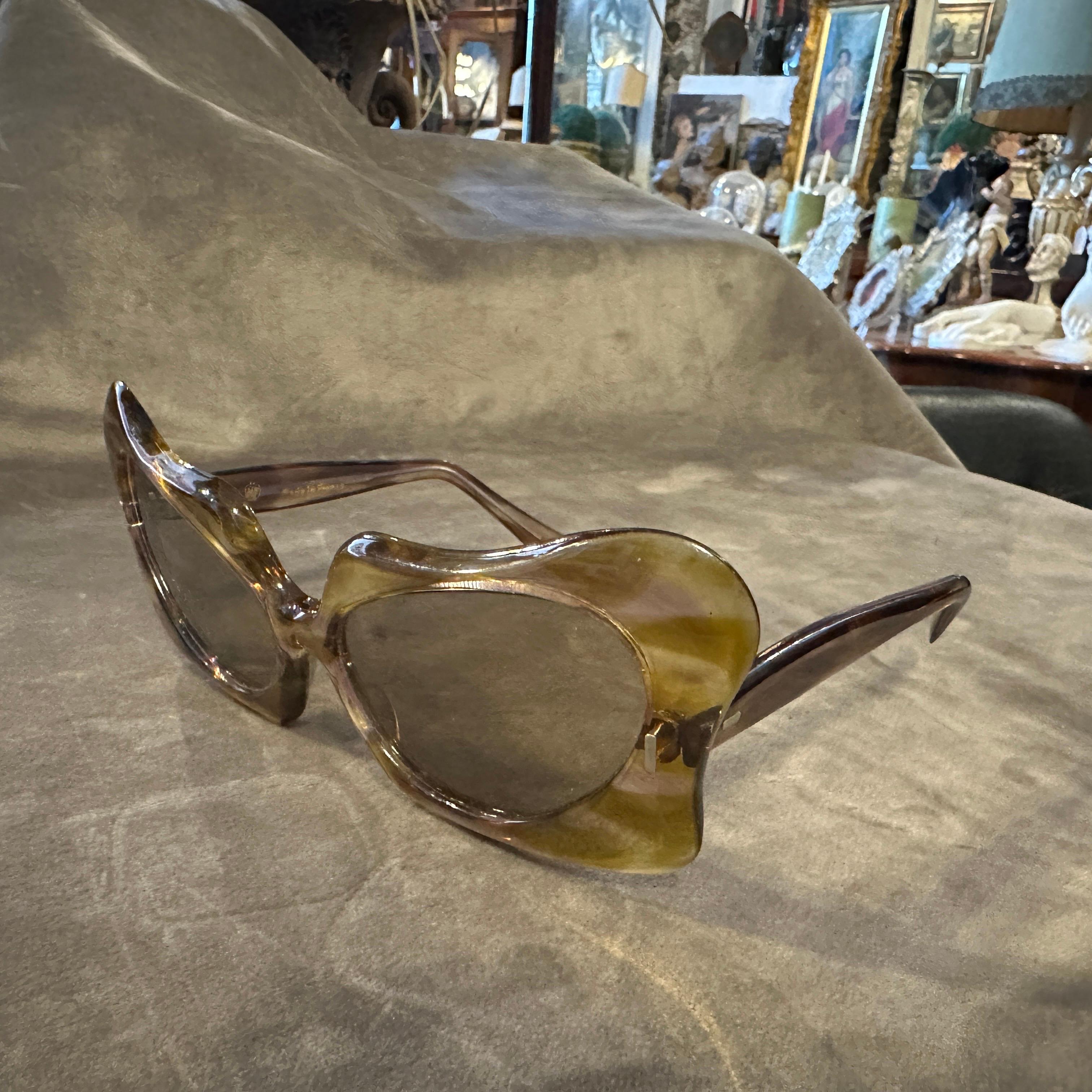1960s French Riviera Style Amazing French Oversized Sunglasses For Sale 12
