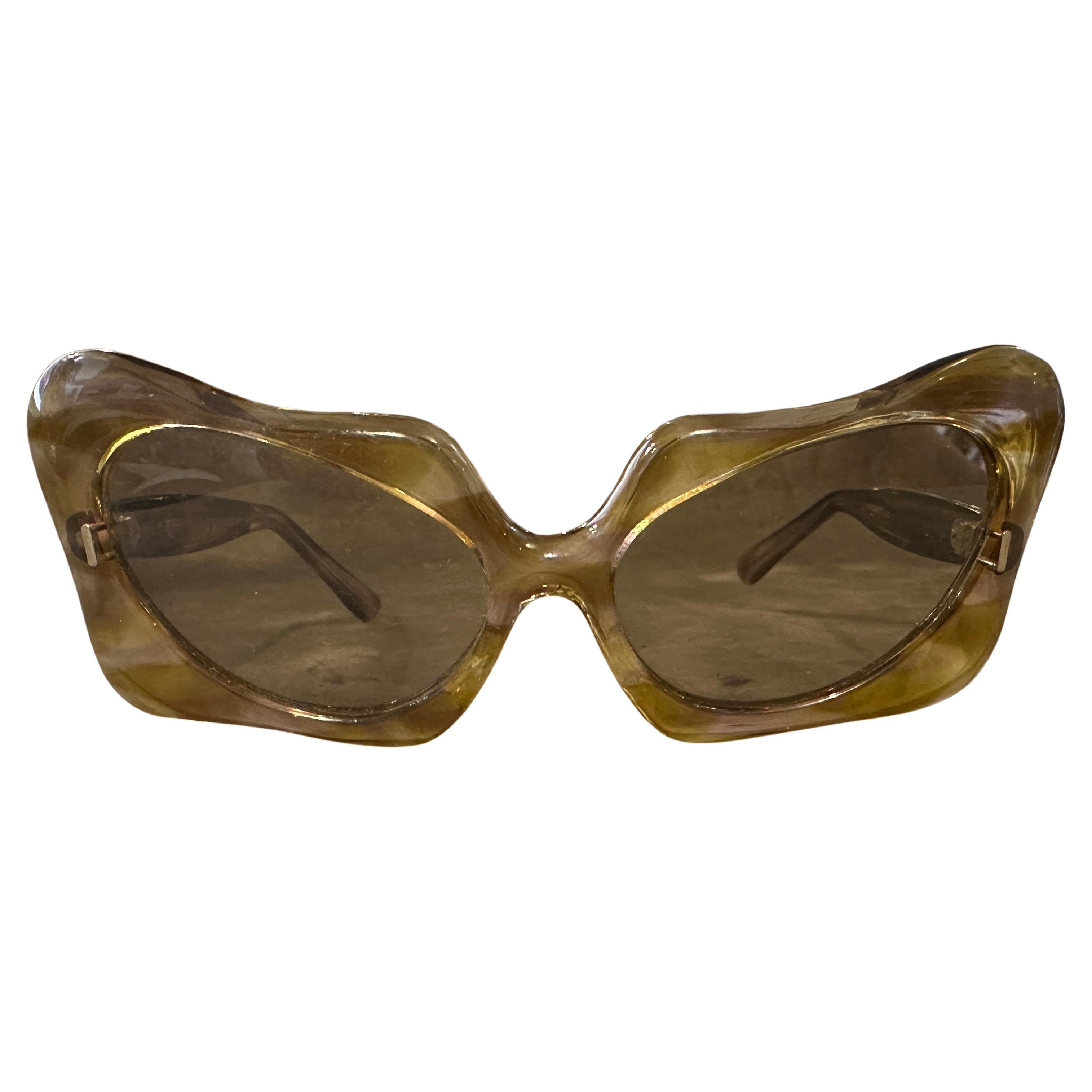1960s French Riviera Style Amazing French Oversized Sunglasses For Sale