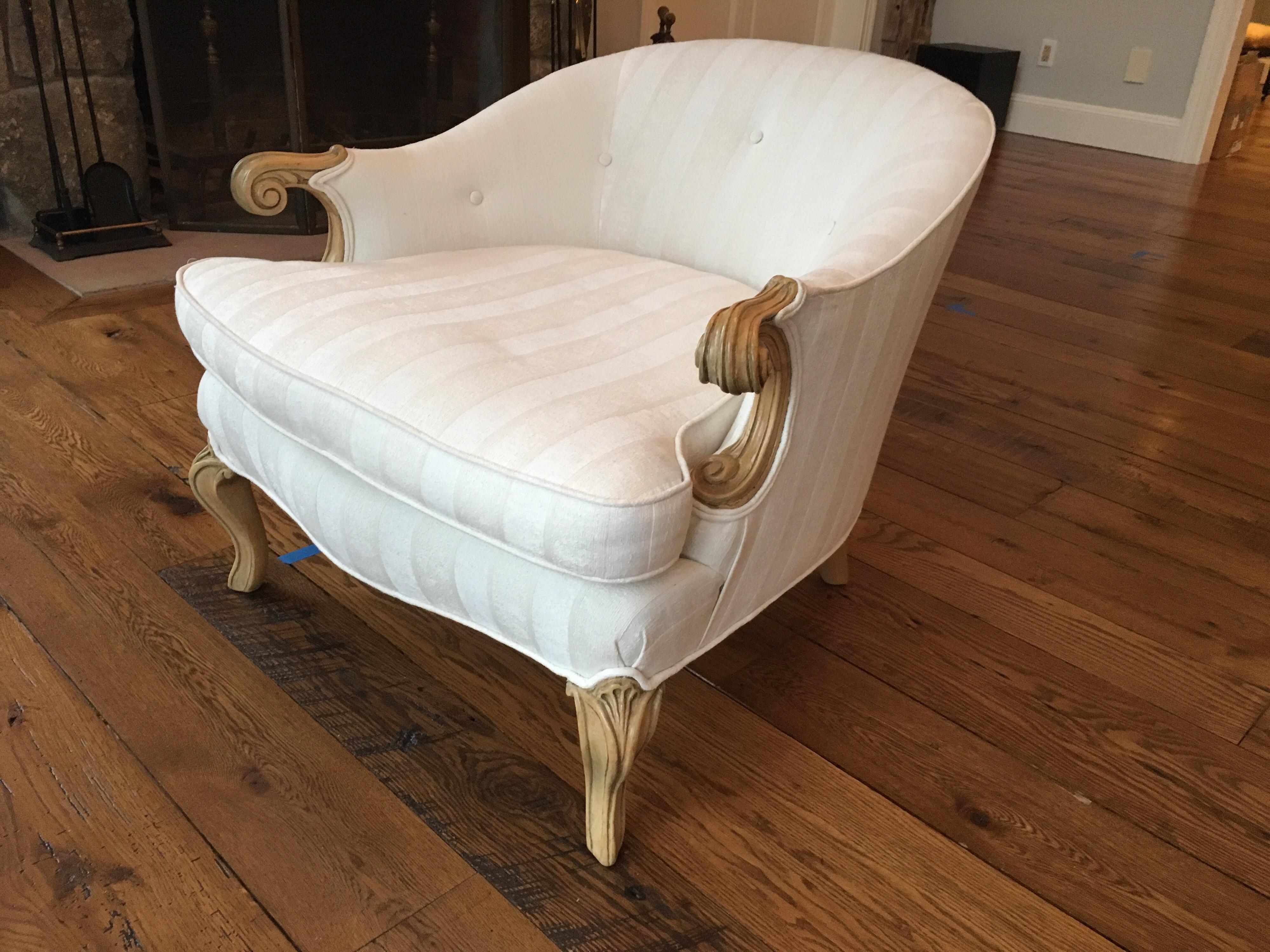 1960s French Rococo Style Low Bergere Chair 7