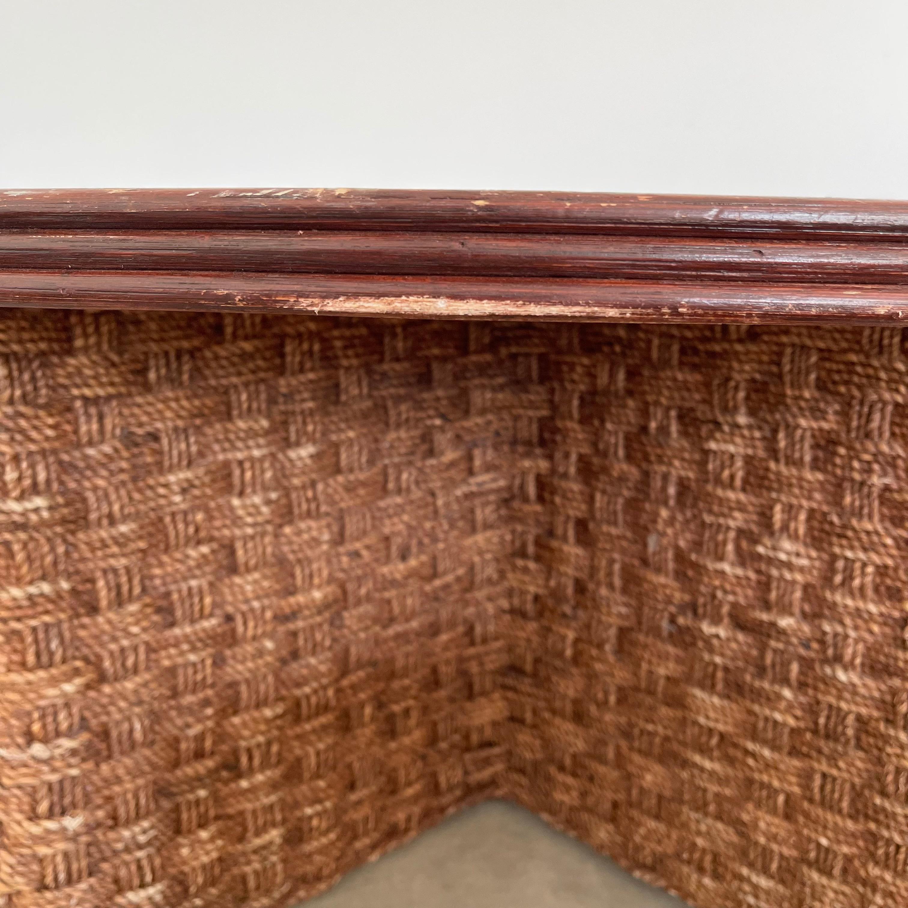 1960s French Rope and Wood Table with Four Nesting Stools 10