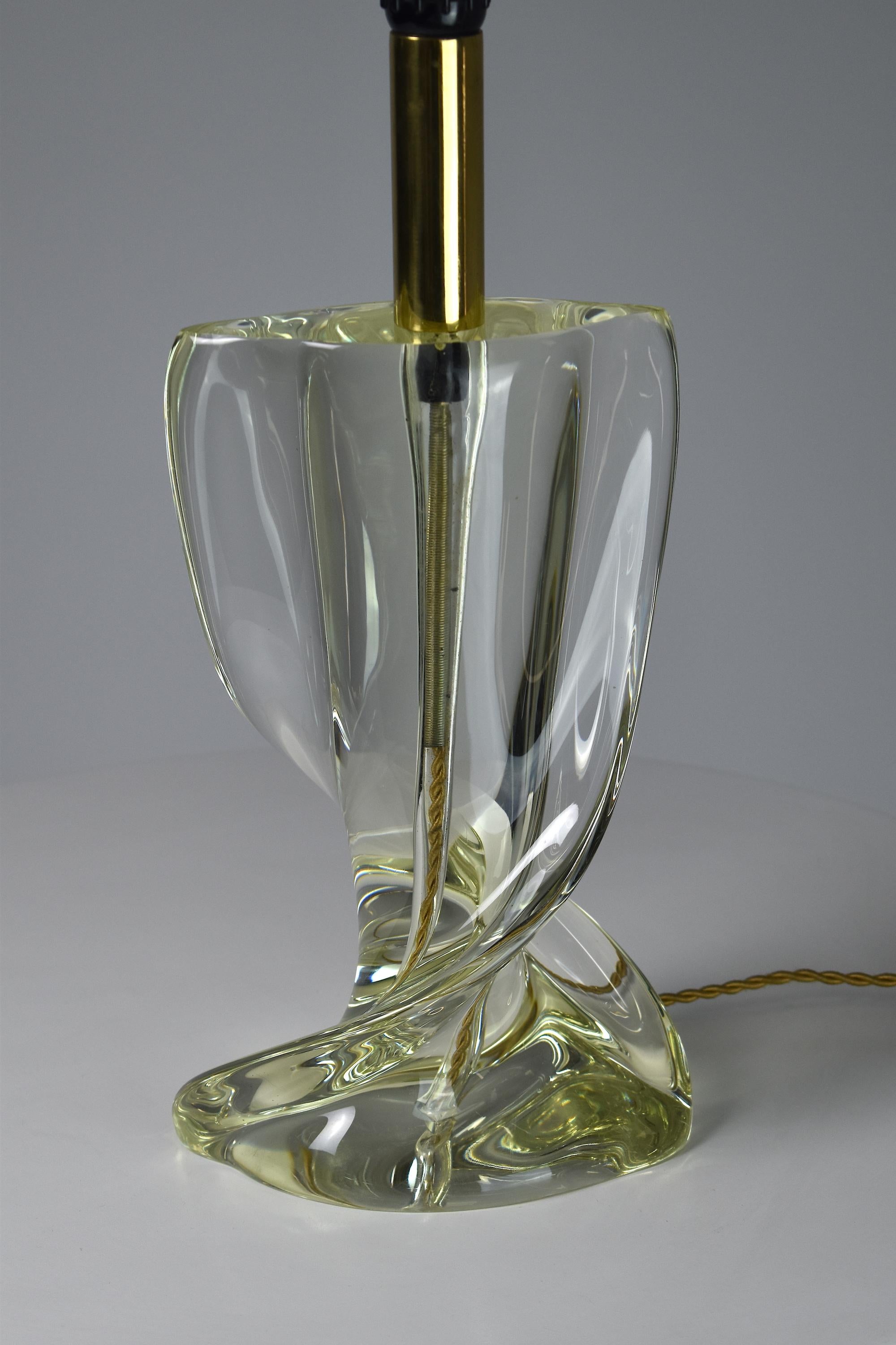 1960's French Sculptural Crystal Lamp  2