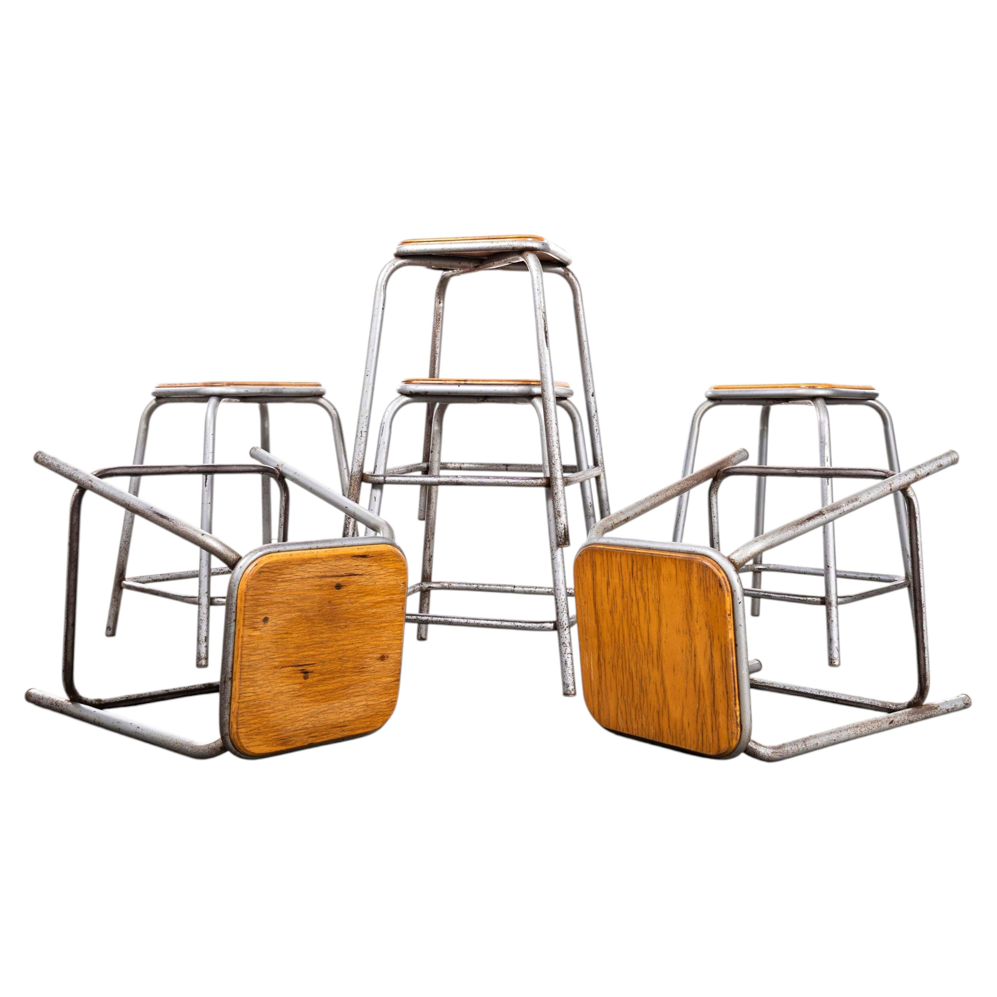 1960’s French Silver Grey Mullca Stacking Stools For Sale