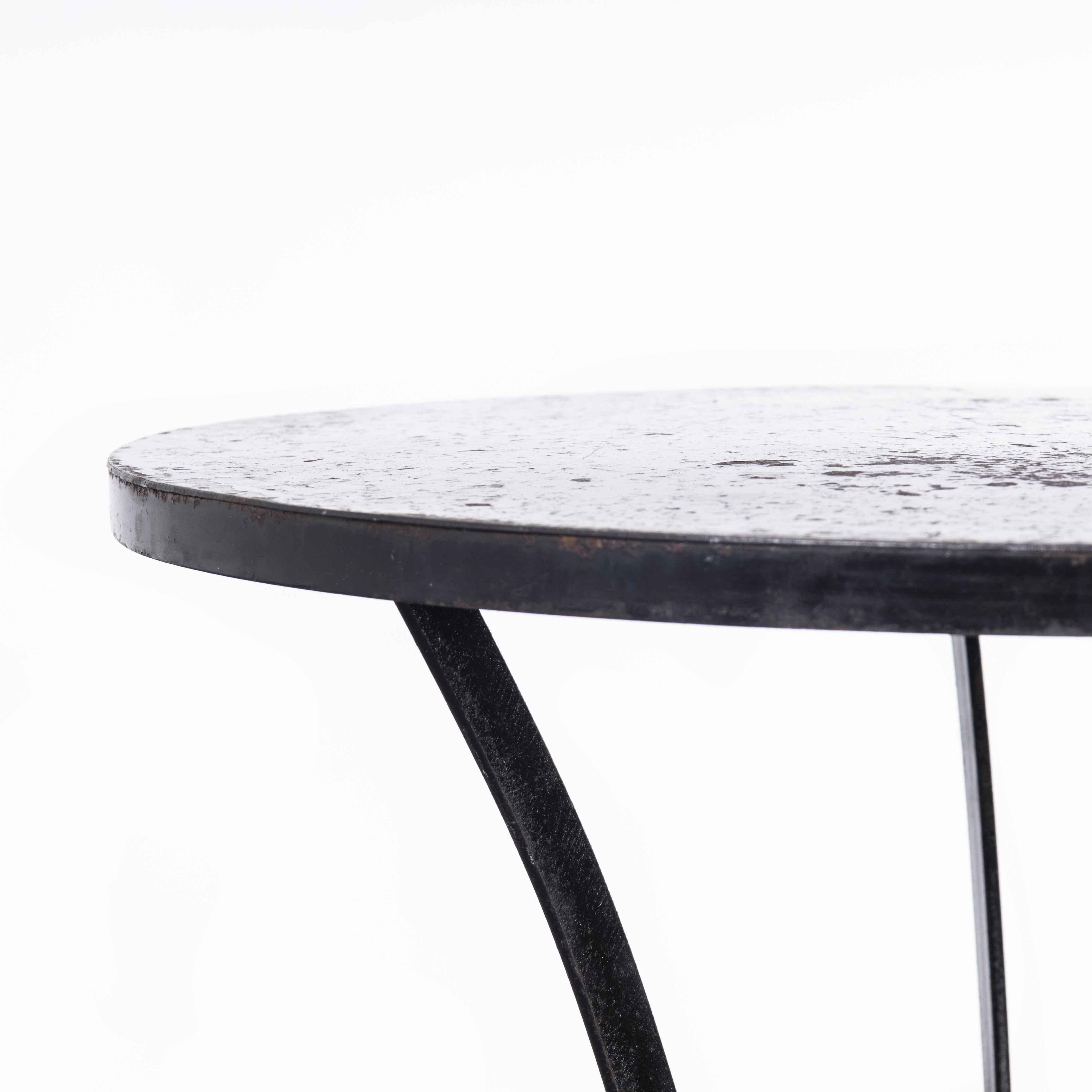 1960's French Small Round Metal Gueridon Table 'Model 1345' 2