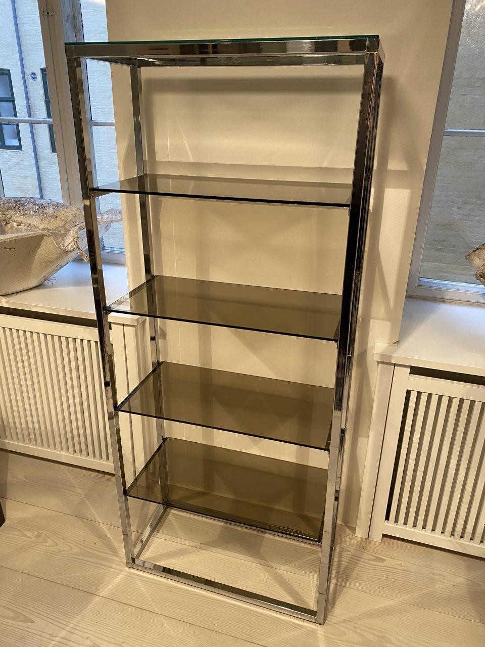 1960s French Smoky Glass and Chrome-Plated Shelves In Good Condition For Sale In Copenhagen K, DK