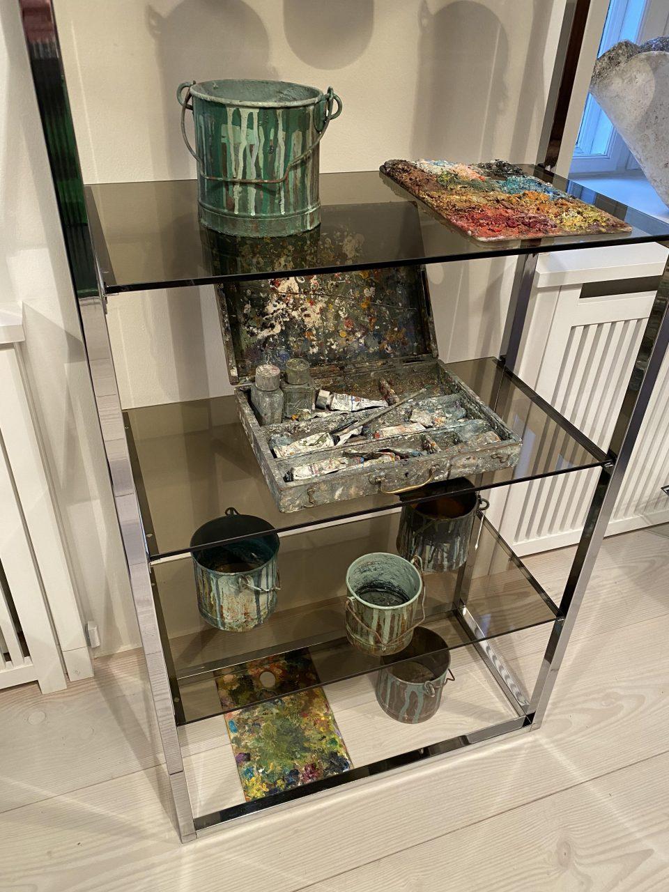 1960s French Smoky Glass and Chrome-Plated Shelves For Sale 2