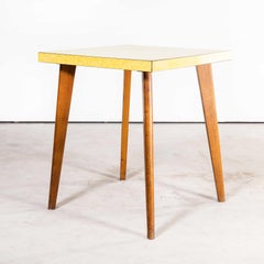 1960's French Square Yellow Kitchen, Dining Table