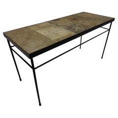 1960s French Stone Tile Topped Coffee Table