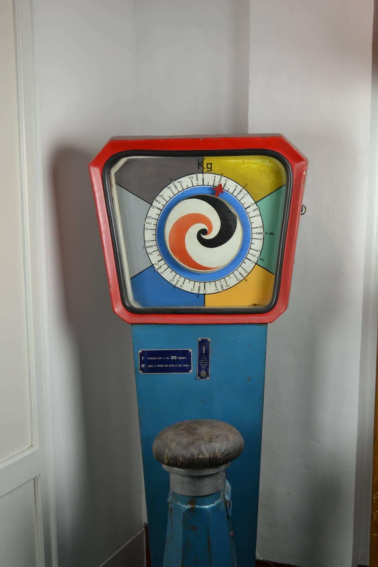 Industrial 1960s French Strenght Tester, Power Game Machine 