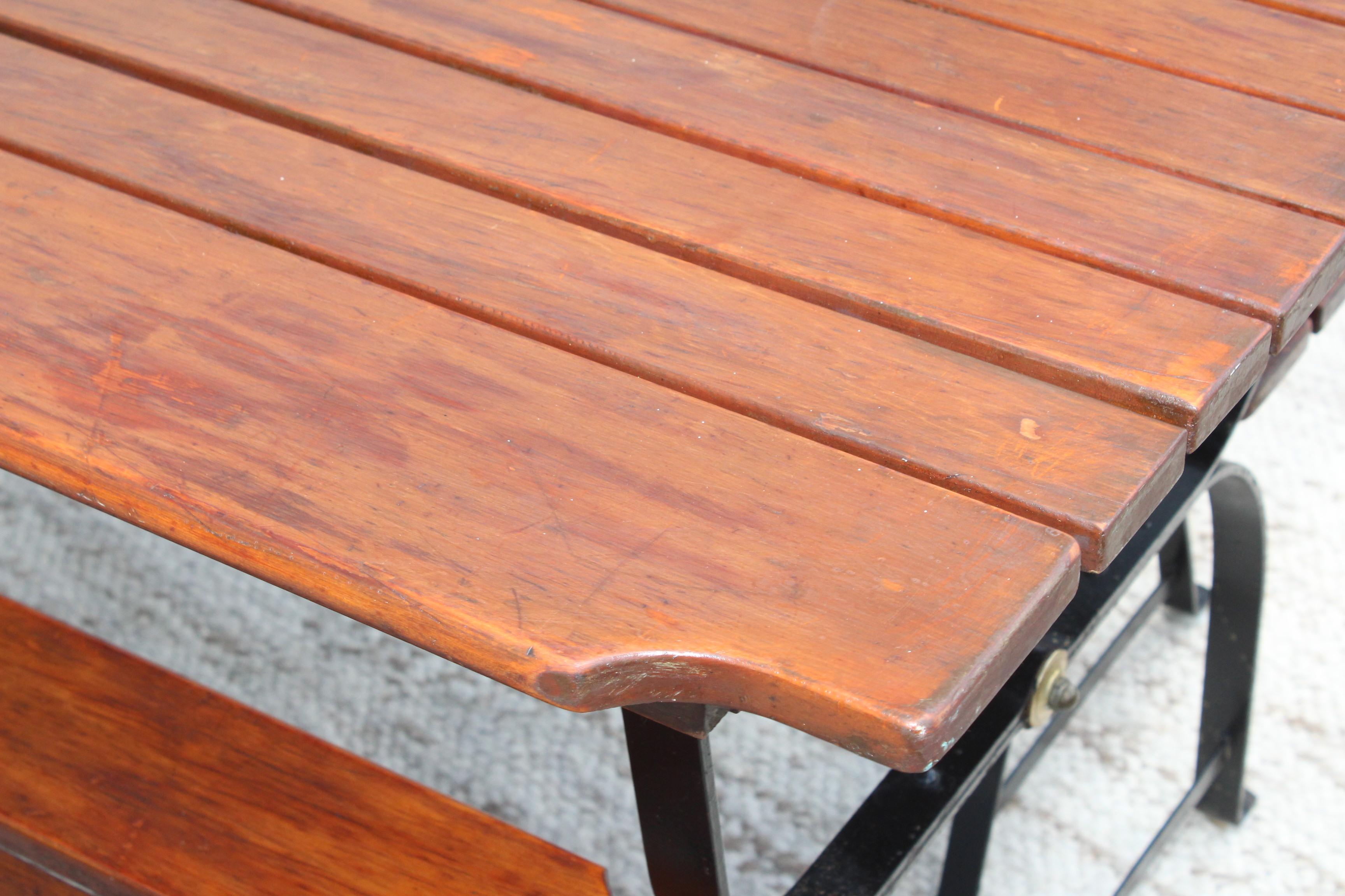 1960s French Style Dining Table with Nesting Benches 4
