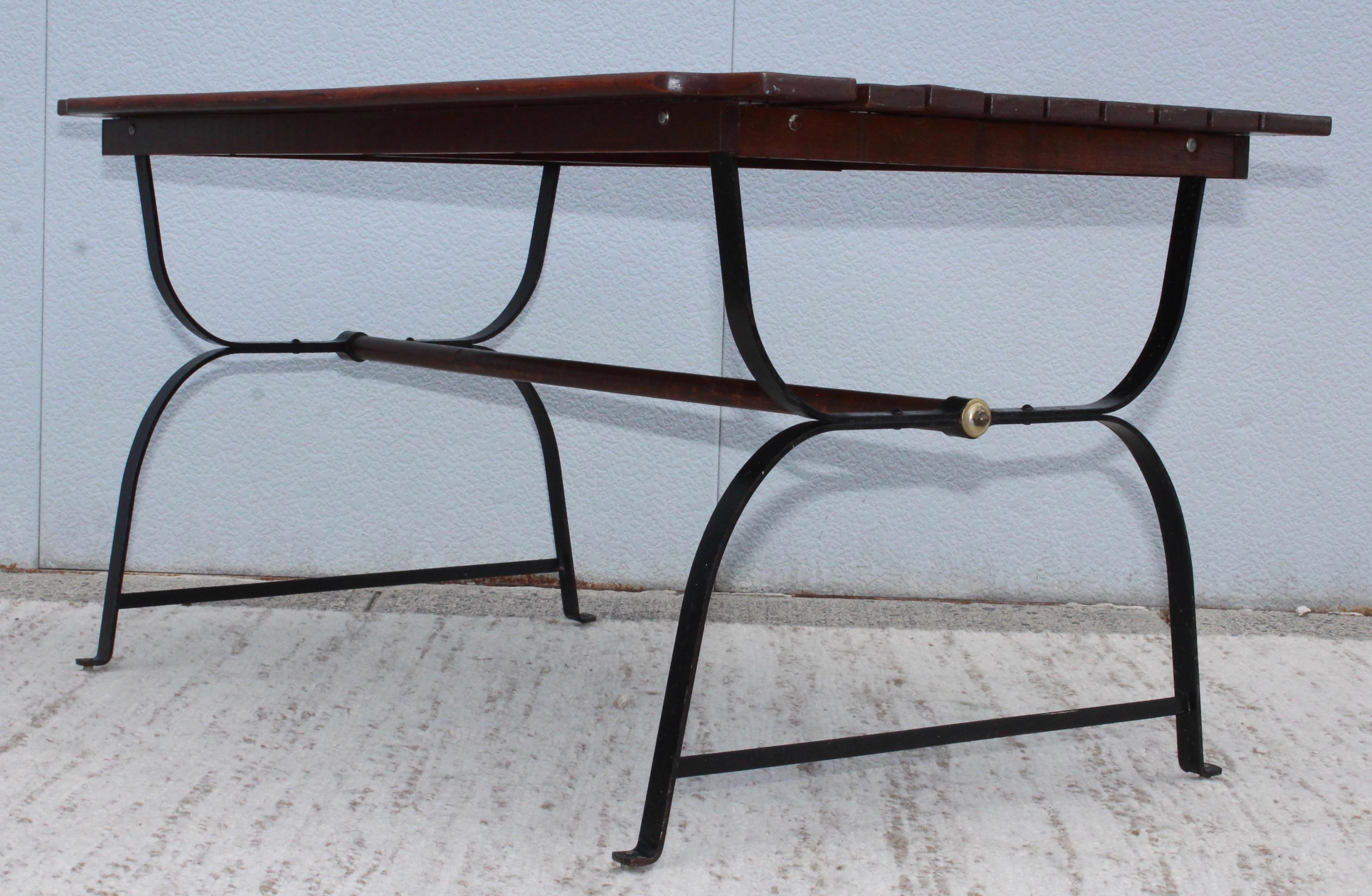 1960s French Style Dining Table with Nesting Benches 5