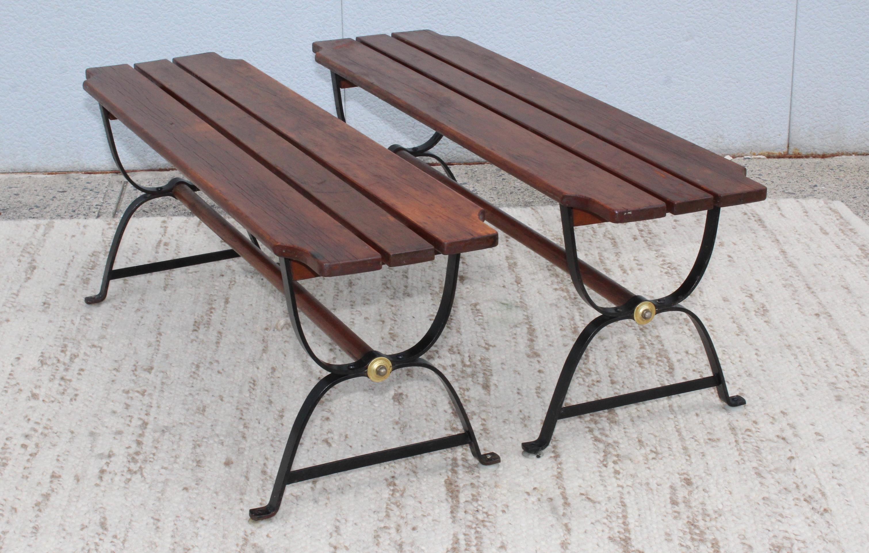 1960s French Style Dining Table with Nesting Benches 10