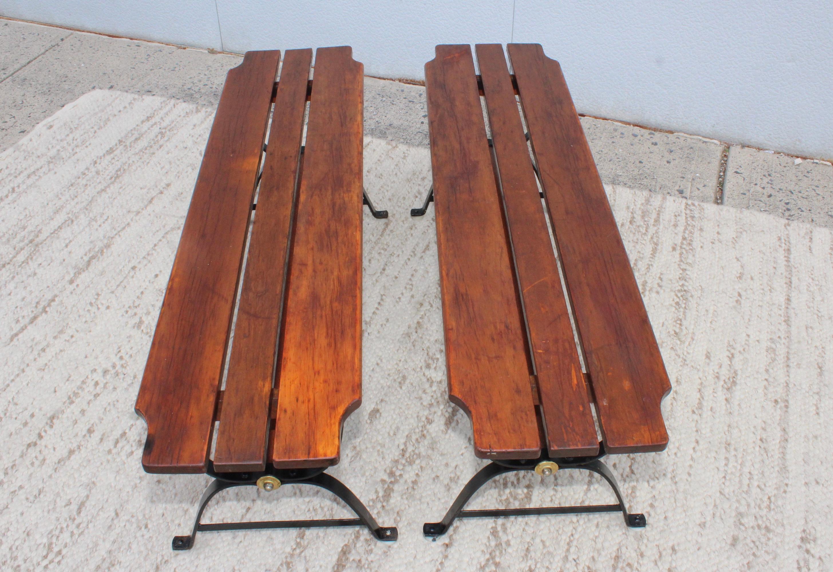 1960s French Style Dining Table with Nesting Benches 11