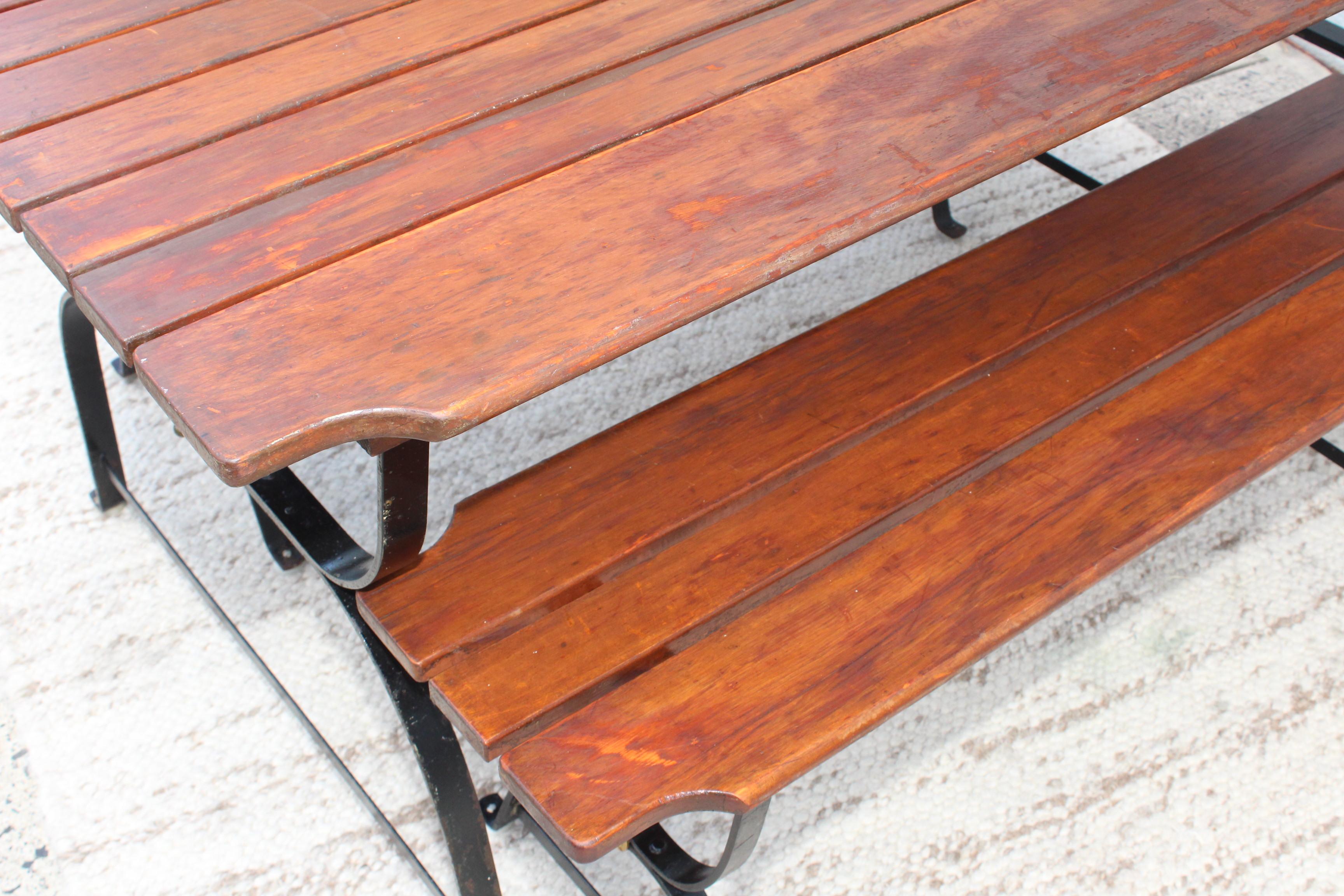 1960s French Style Dining Table with Nesting Benches 2