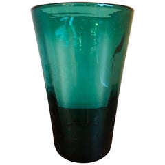 1960s French Tall Green Vase