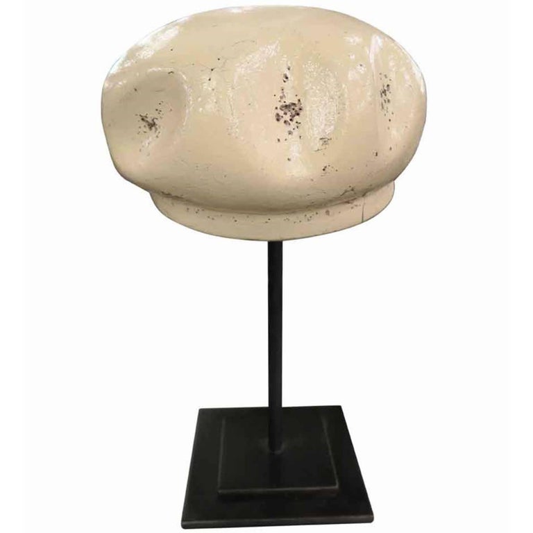 1960s French Tan Hat Mold Stand Sculpture at 1stDibs