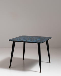1960s French Teal Fluid Art Coffee Table by Cardief