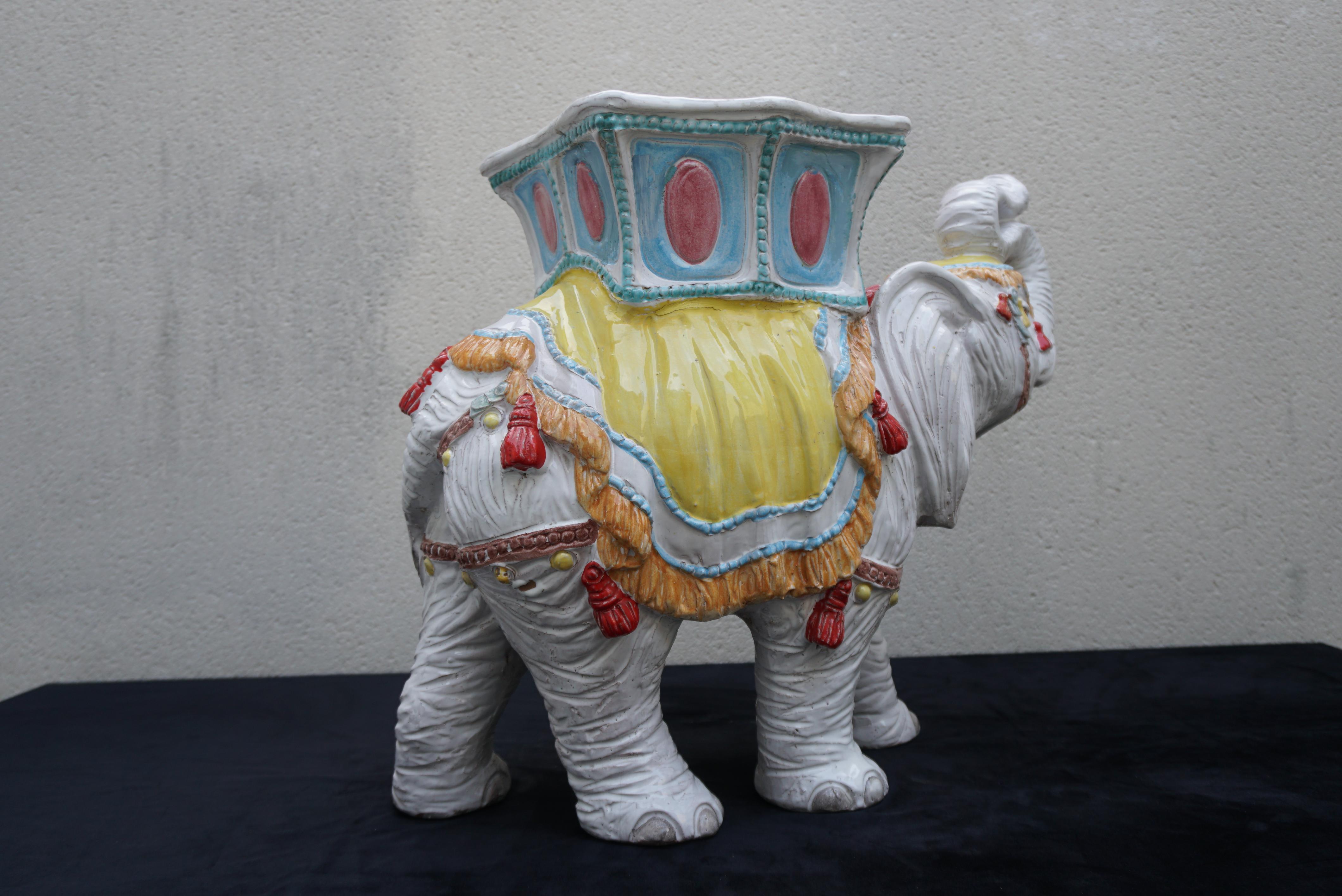 1960s French Terracotta Elephant Sculpture For Sale 5