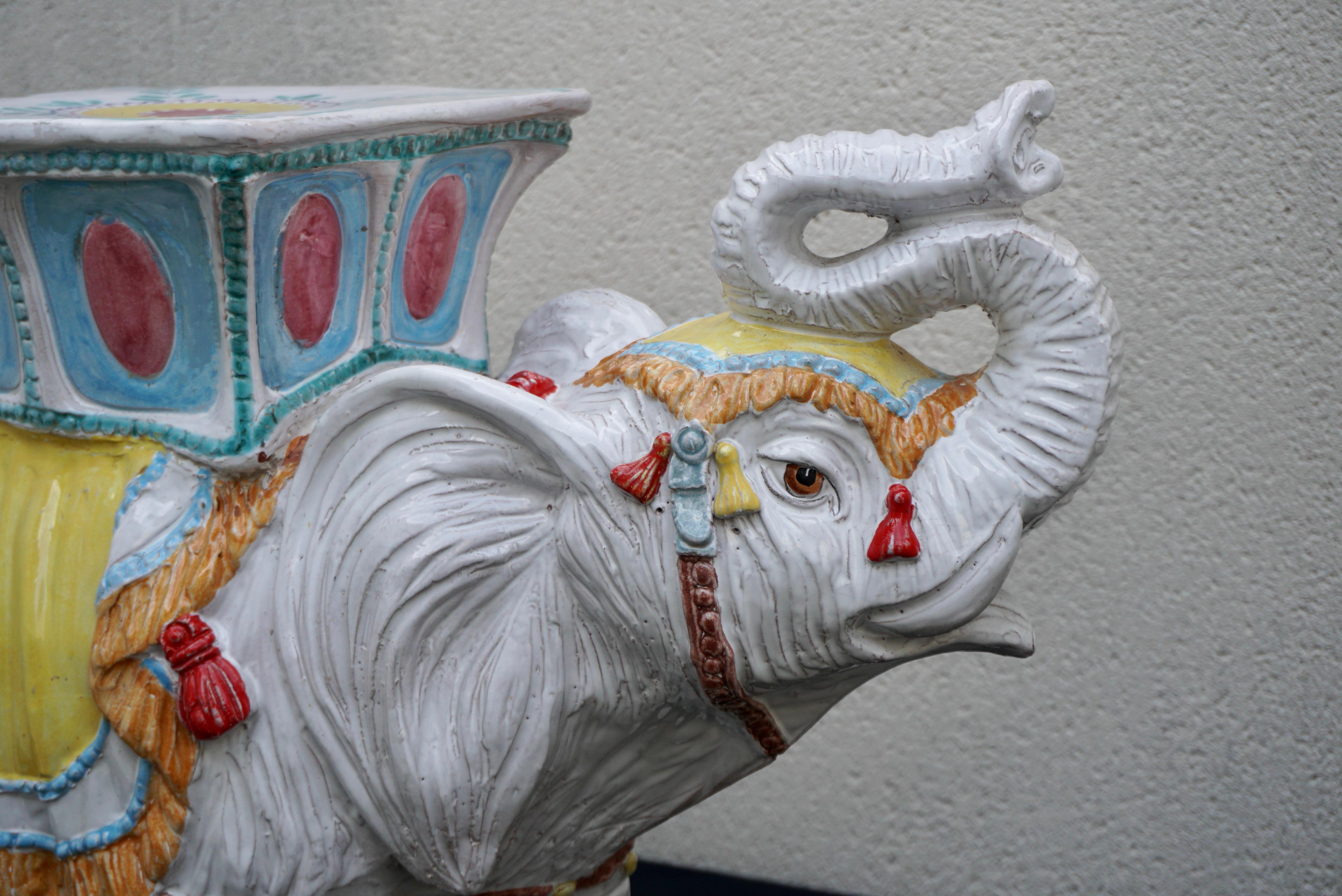 1960s French Terracotta Elephant Sculpture For Sale 6