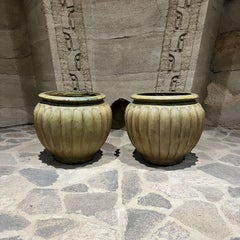 1960s French Terracotta Jardinière Fluted Planter Pots