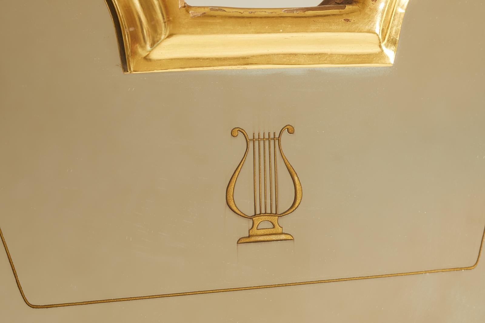 European 1960s French Unique Masion Jansen Style Eglomised Mirror in Brass