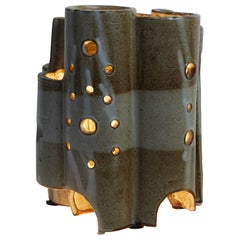 1960s French "Village" Organic Shaped Pottery Table Lamp