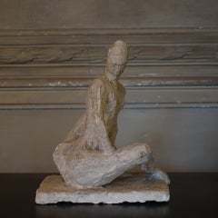 1960s French White Gypsum Figurative Sculpture