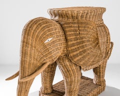 1960s French Wicker Elephant
