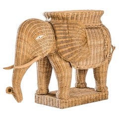 Vintage 1960s French Wicker Elephant