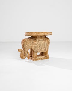 1960s French Wicker Elephant with Tray