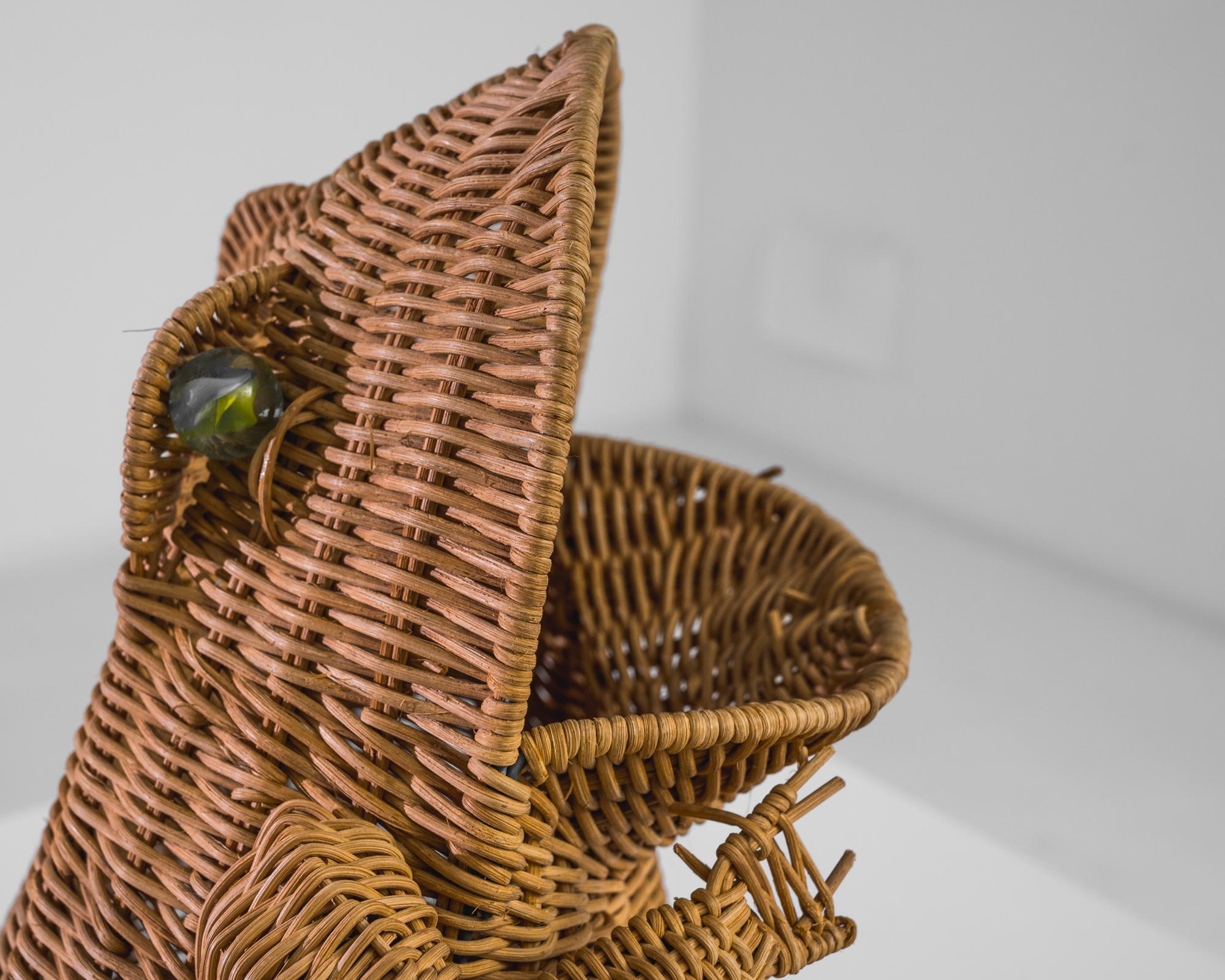 1960s French Wicker Frog Decoration In Good Condition In High Point, NC