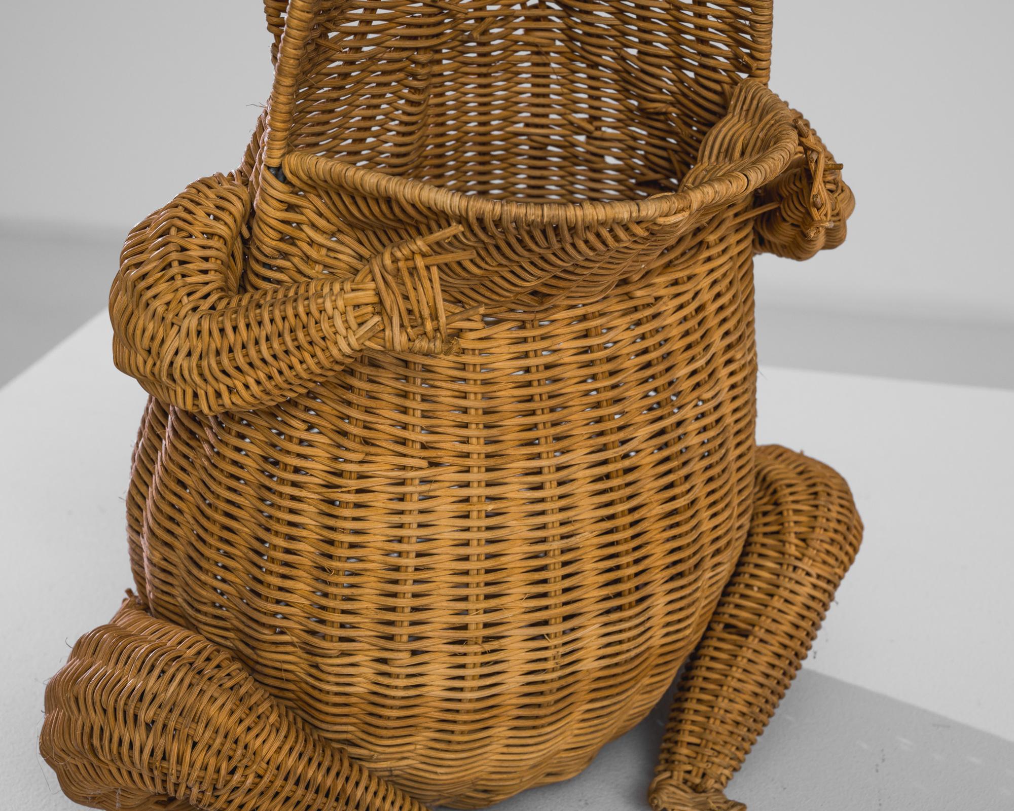 20th Century 1960s French Wicker Frog Decoration