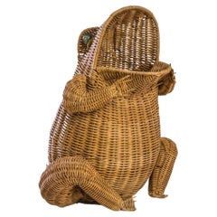 1960s French Wicker Frog Decoration