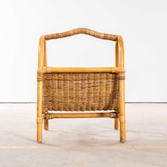 1960's French Wicker Magazine Basket