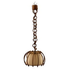 Suspension en osier et papier des années 1960 - Sculptural Southern Design