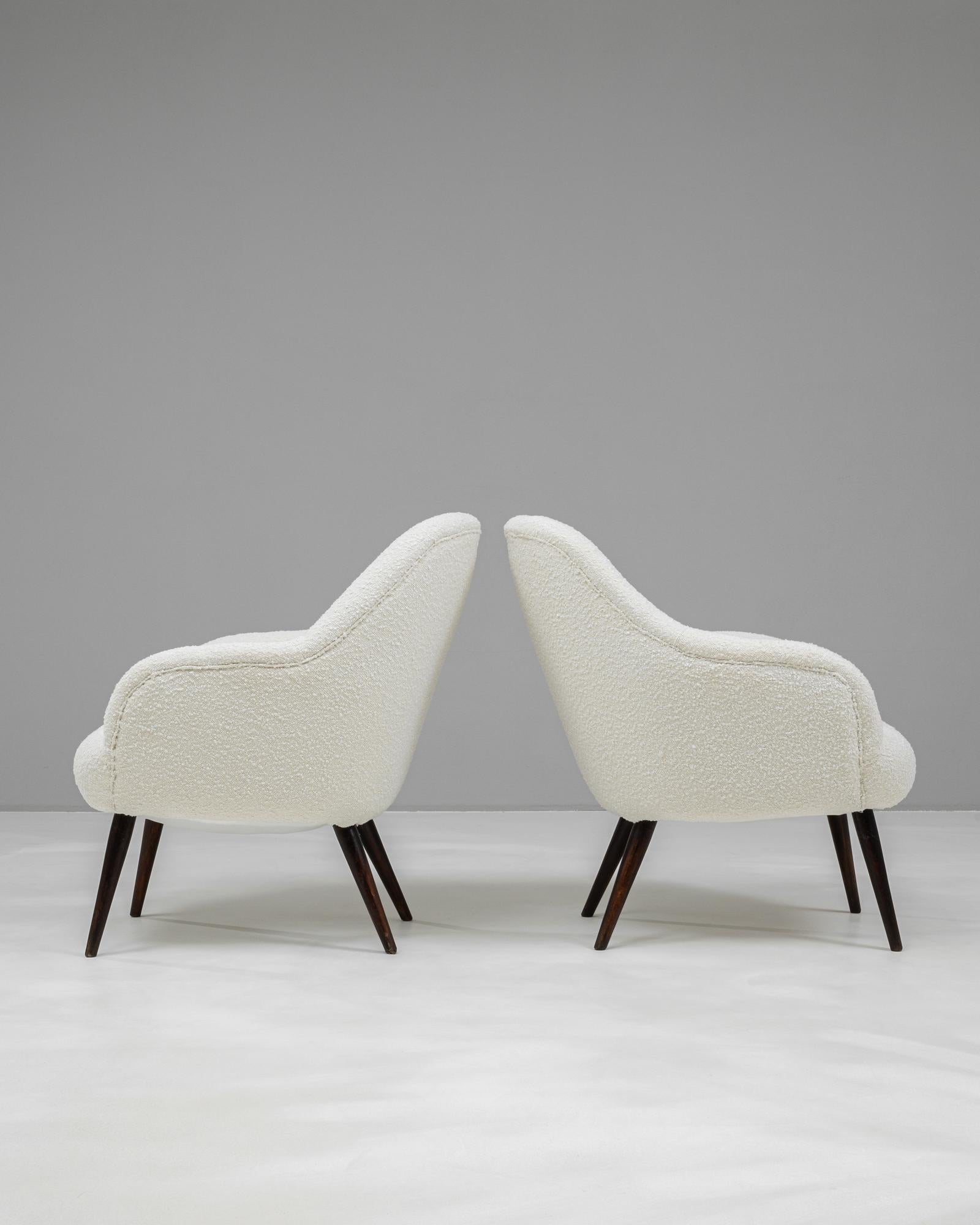 Upholstery 1960s French Wooden Chairs, a Pair For Sale