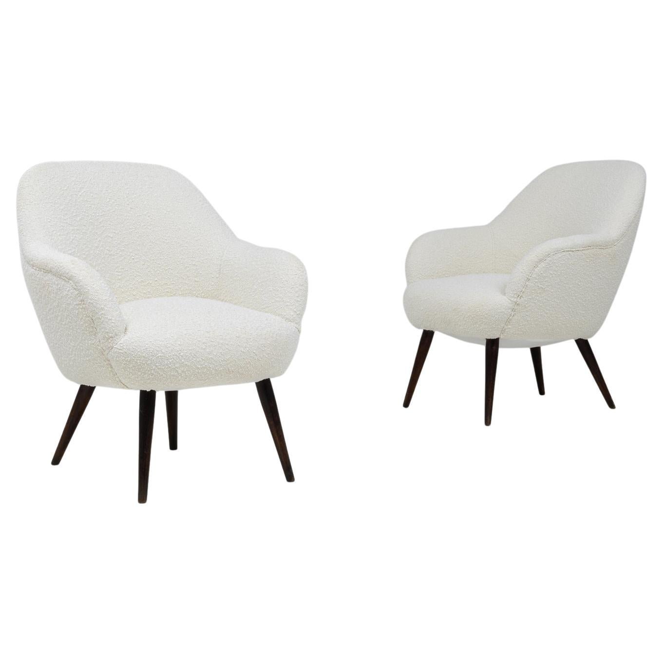 1960s French Wooden Chairs, a Pair