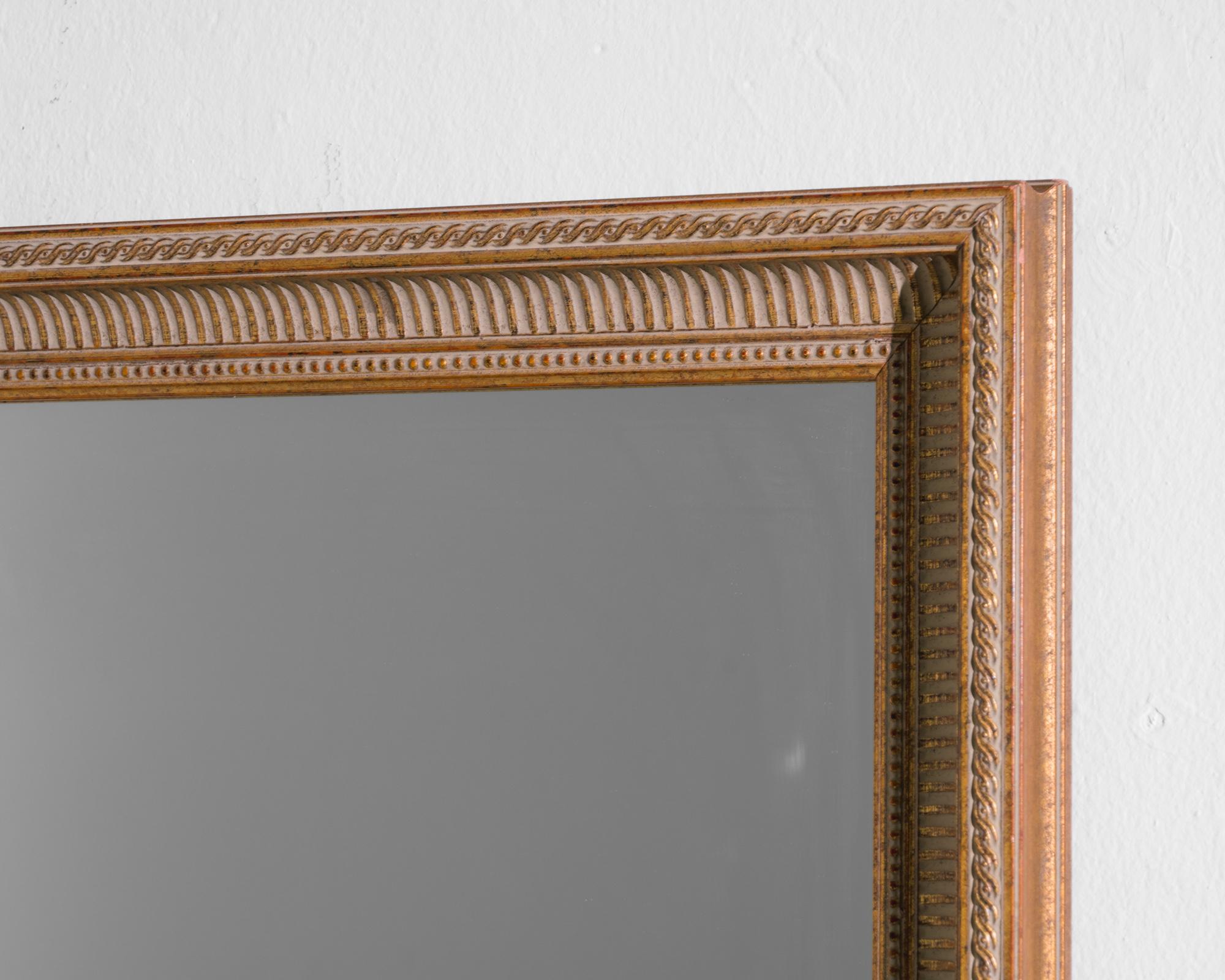 1960s French Wooden Mirror In Good Condition In High Point, NC