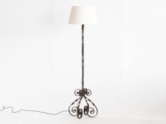 1960s French Wrought Iron Floor Lamp